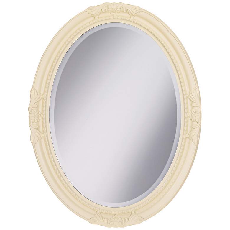 Image 3 Emma Glossy White 25 inch x 33 inch Oval Wall Mirror
