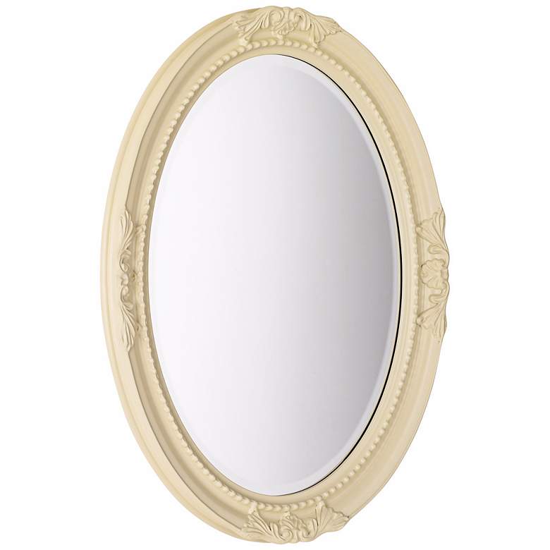 Image 4 Emma Glossy White 25 inch x 33 inch Oval Wall Mirror more views
