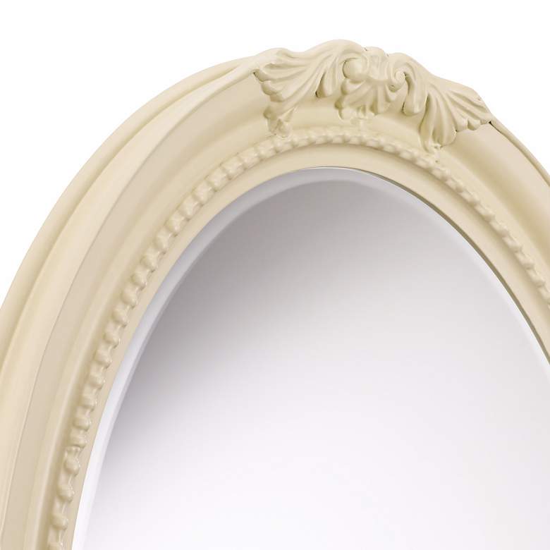 Image 5 Emma Glossy White 25 inch x 33 inch Oval Wall Mirror more views
