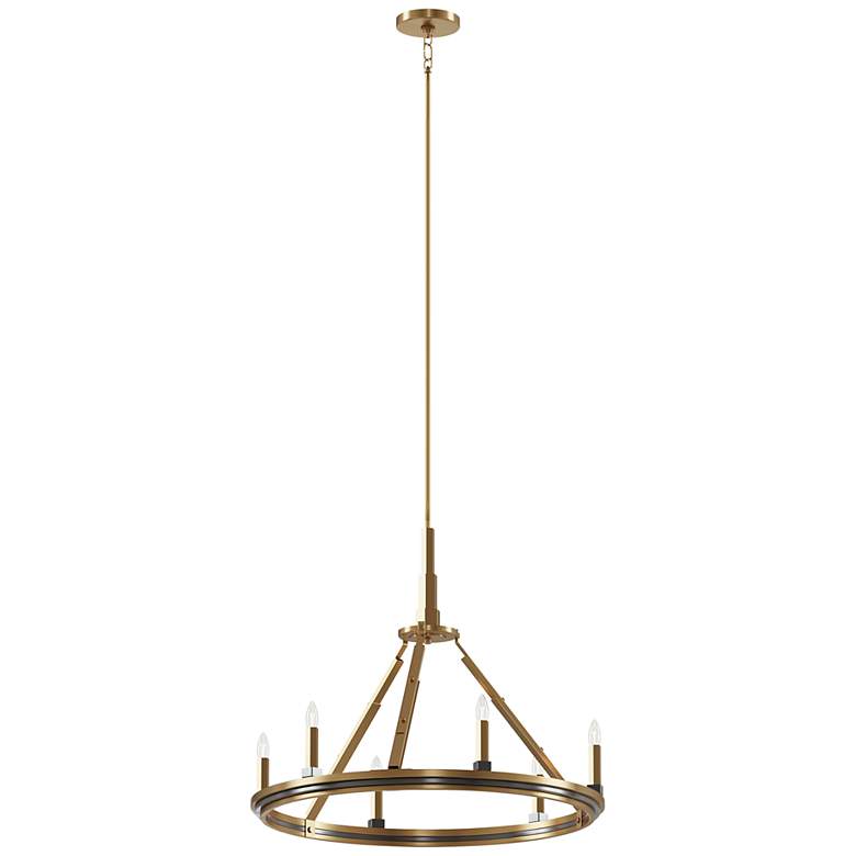 Image 2 Emmala 26 3/4" Wide Brushed Natural Brass 6-Light Chandelier