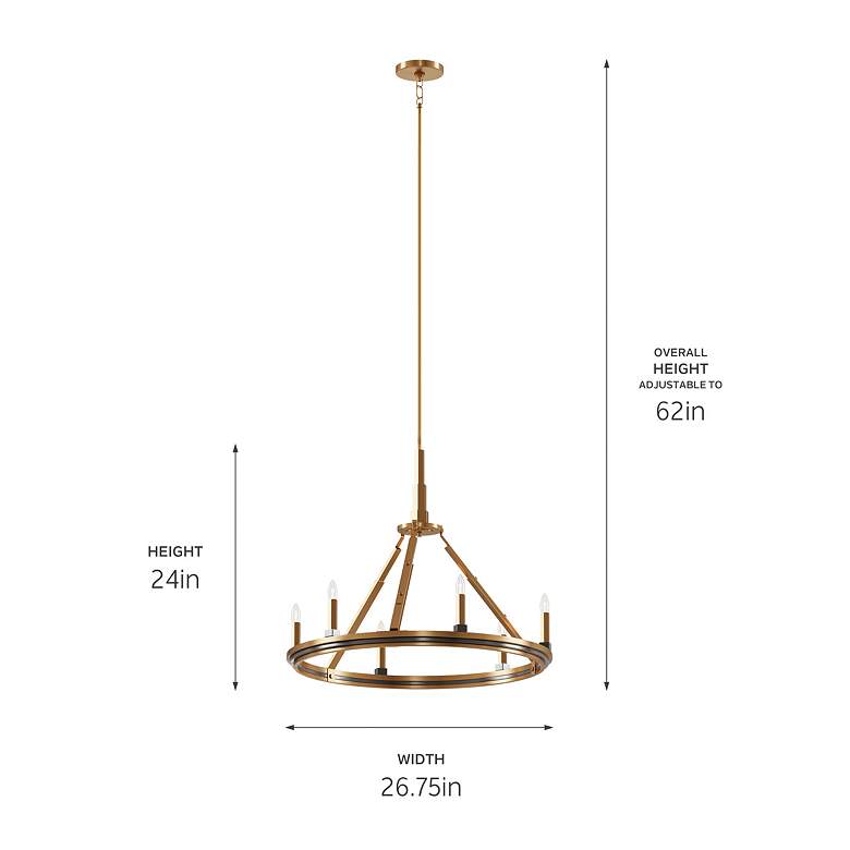 Image 5 Emmala 26 3/4" Wide Brushed Natural Brass 6-Light Chandelier more views