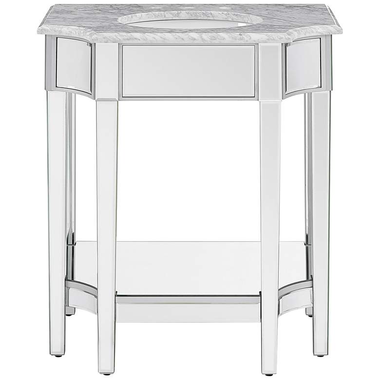 Image 1 Emmavale 32" Wide Mirrored Single Sink Vanity w/ Marble Top