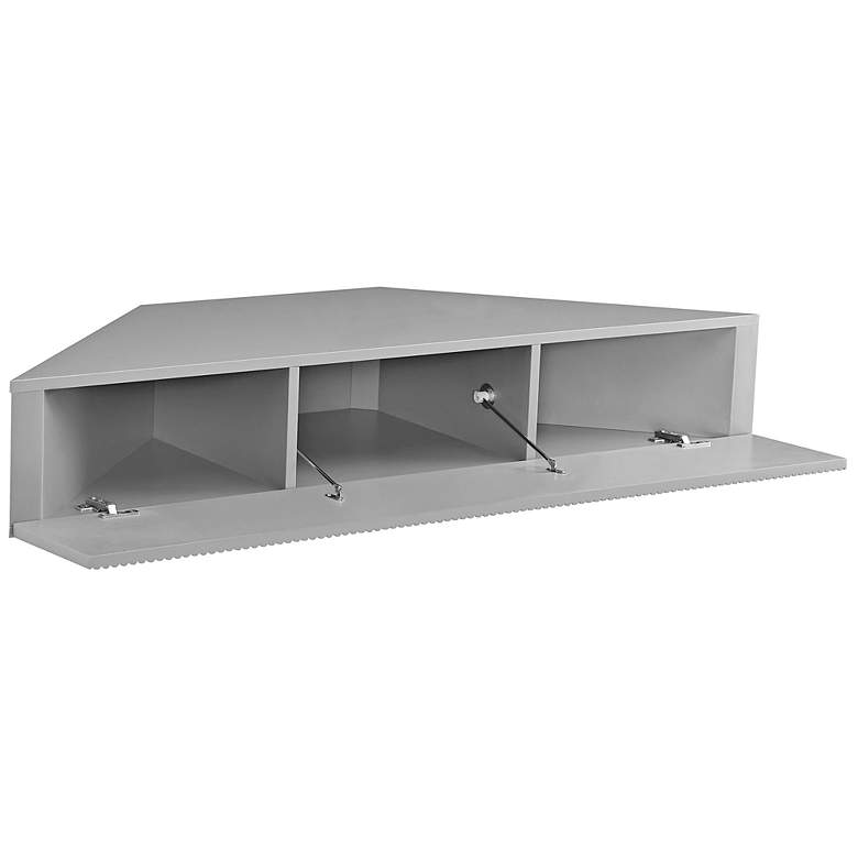 Image 6 Emmeline 46 1/2" Wide Gray 3-Door Floating Corner TV Stand more views