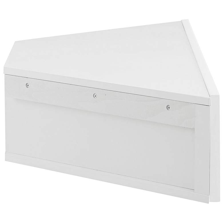 Image 5 Emmeline 46 1/2" Wide White 3-Door Floating Corner TV Stand more views