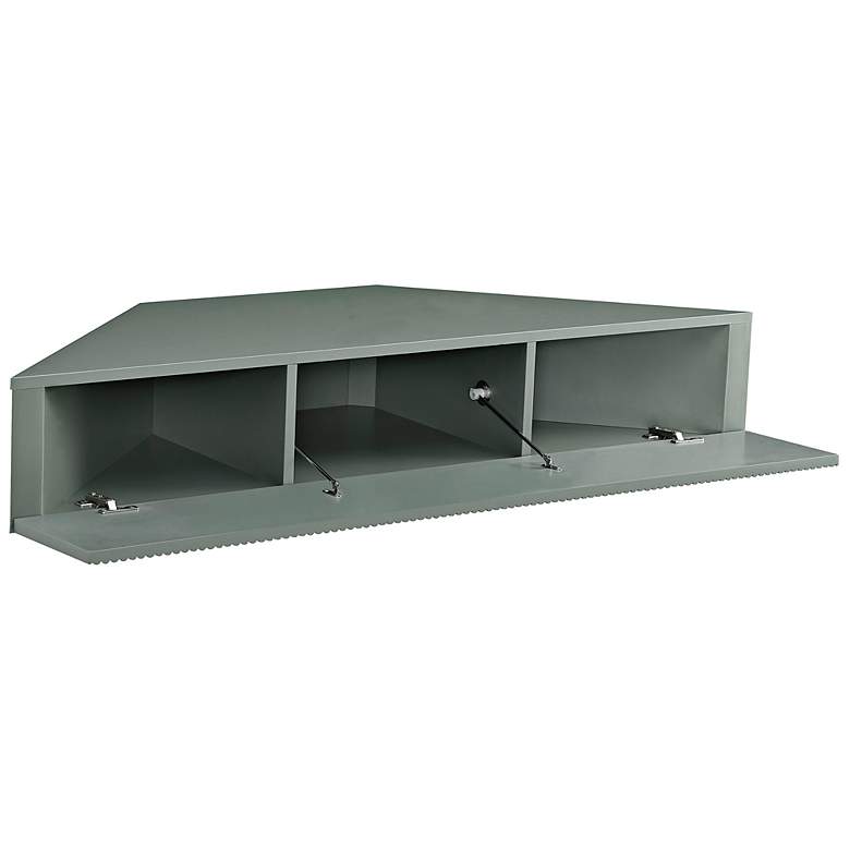 Image 7 Emmeline 46 1/2"W Sage Green 3-Door Floating Corner TV Stand more views