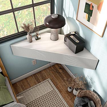 Emmeline 46 1/2" Wide White 3-Door Floating Corner TV Stand