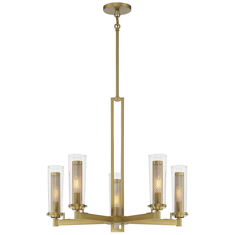 Image 1 Emmerham 26" Wide Soft Brass 5-Light Chandelier