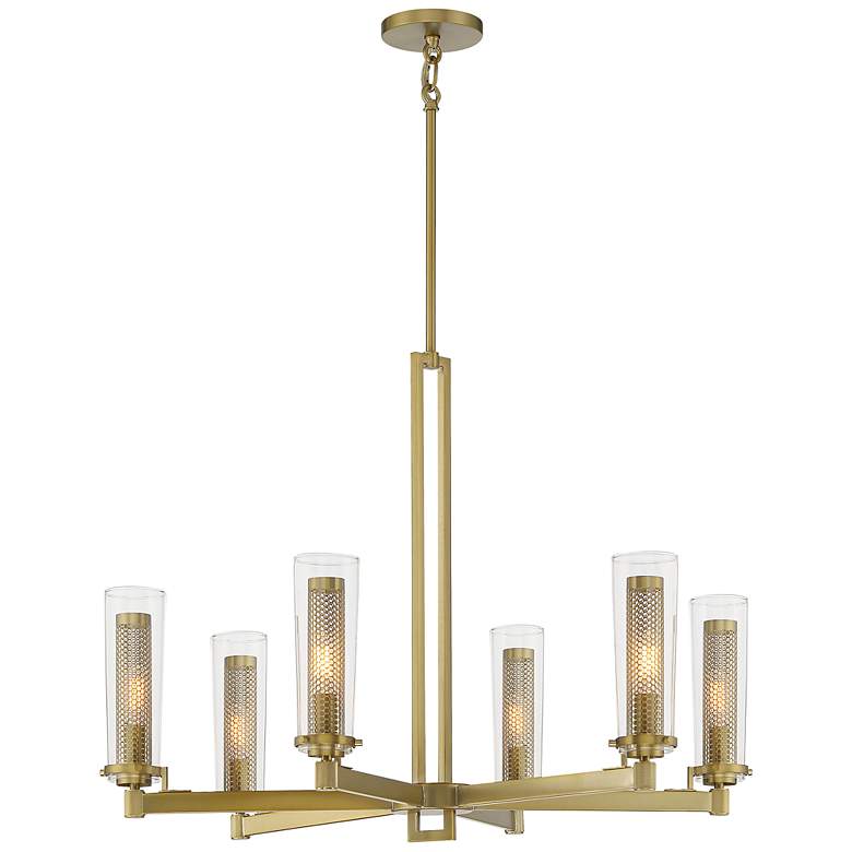 Image 1 Emmerham 32" Wide Soft Brass 6-Light Chandelier