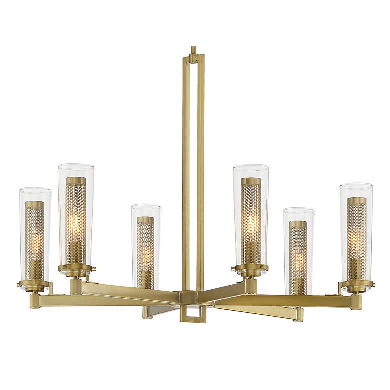 Image 2 Emmerham 32" Wide Soft Brass 6-Light Chandelier more views