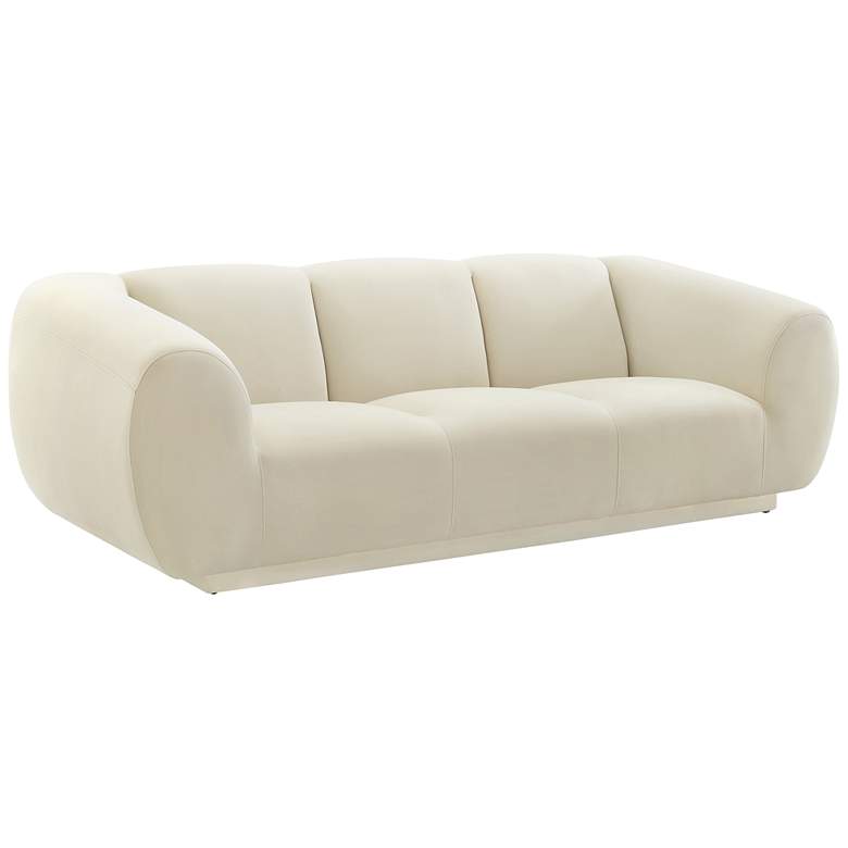 Image 1 Emmet 89 3/4" Wide Cream Velvet Sofa