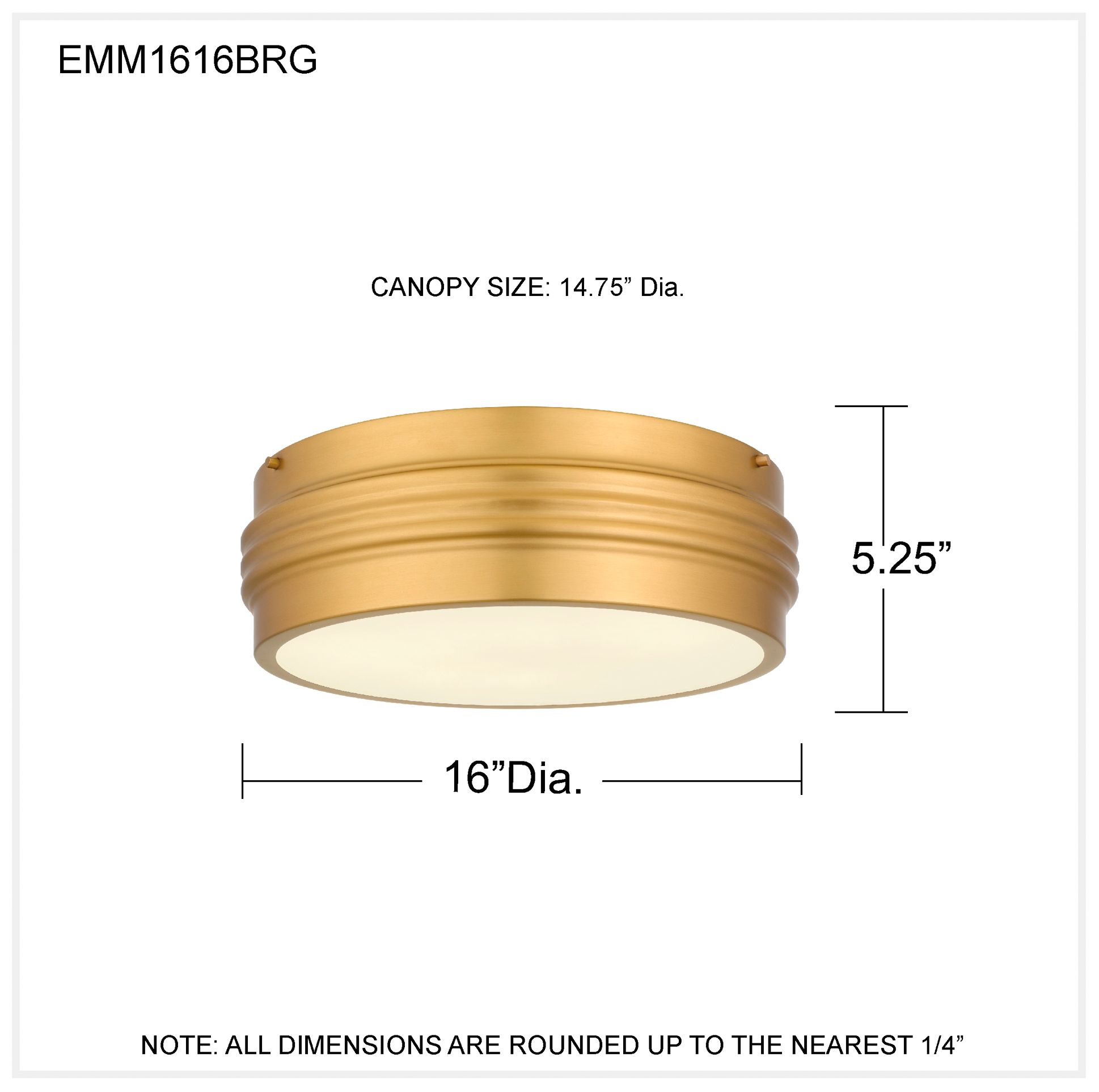 Emmett 3-Light Brushed Gold Flush Mount