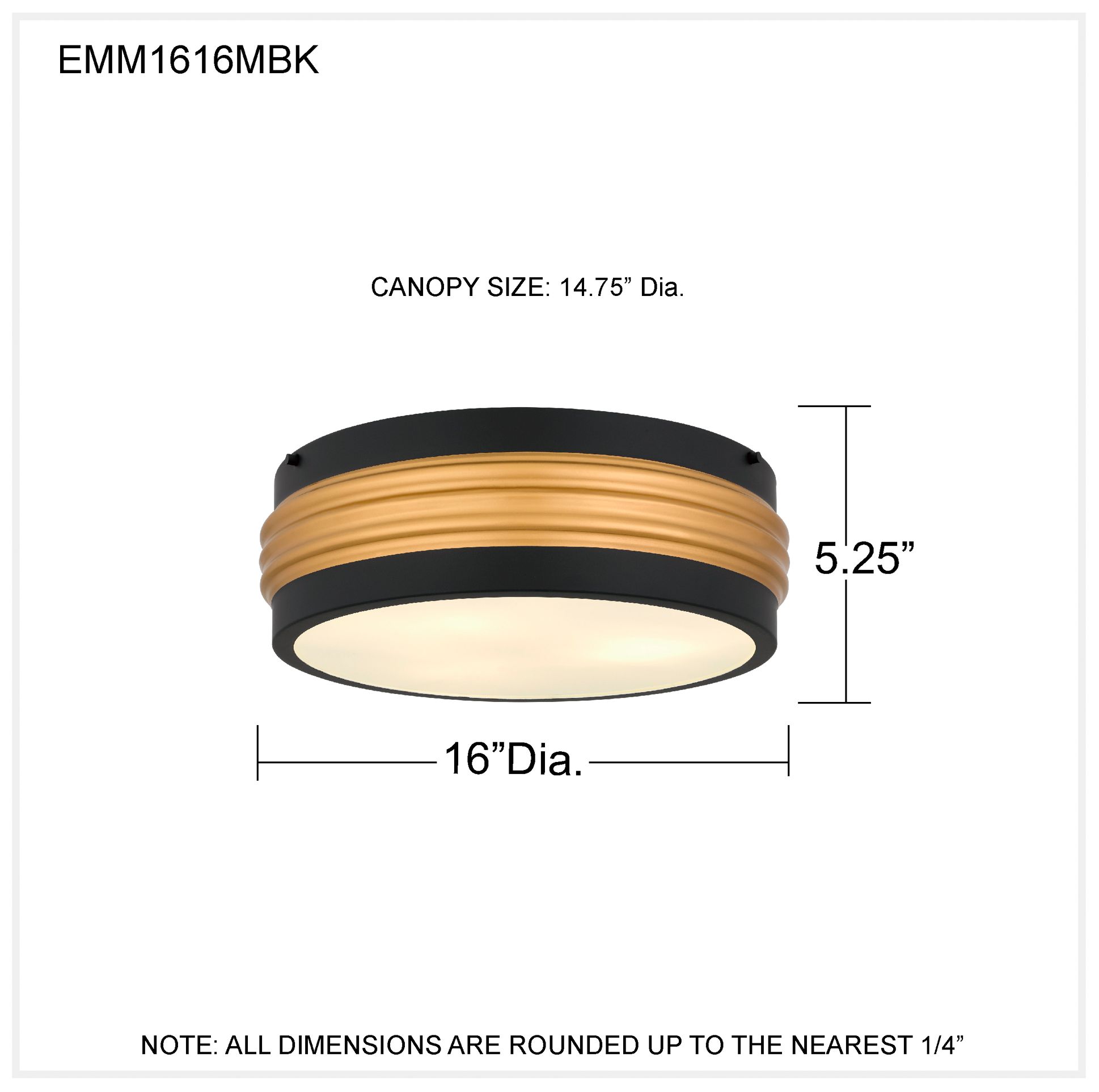 Emmett 3-Light Matte Black Flush Mount
