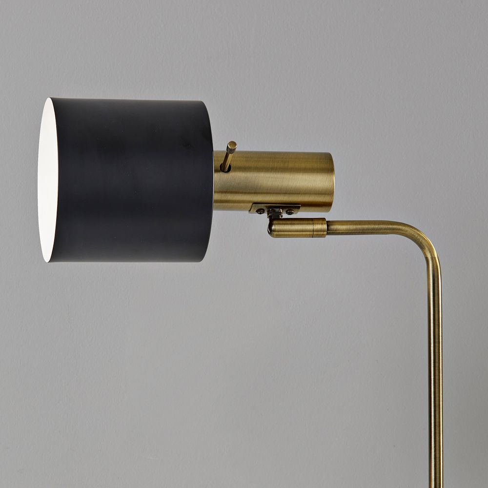 Image 4 Emmett Antique Brass and Black Metal Adjustable Desk Lamp more views