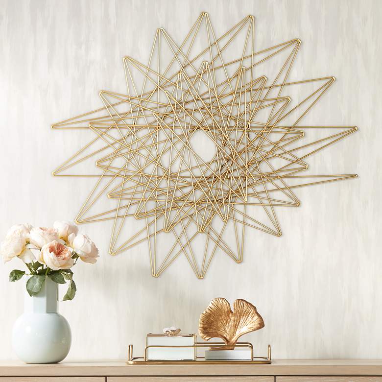 Image 1 Emmons Gold Metal 33 3/4" x 29" Decorative Wall Art