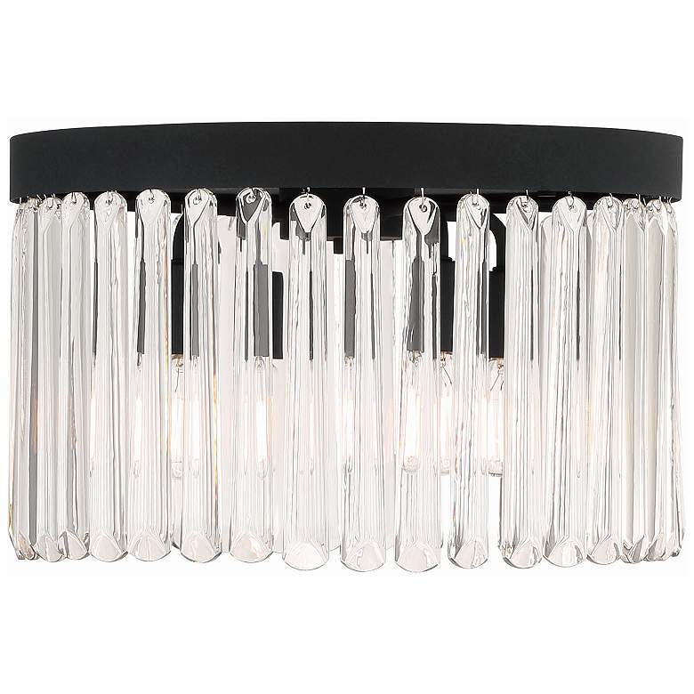 Image 2 Emory 15"W Black Forged Clear Crystal 4-Light Ceiling Mount more views