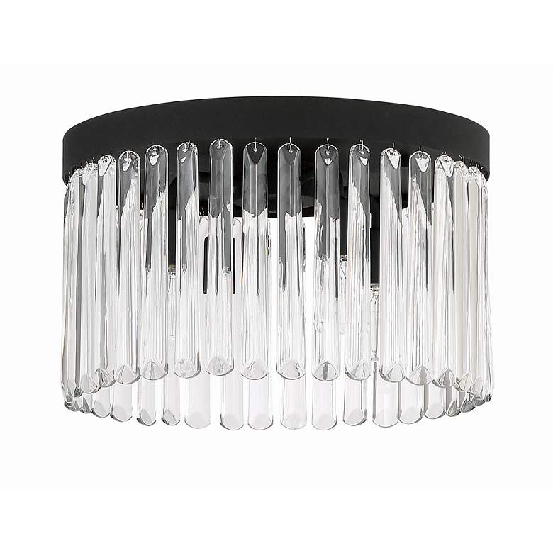 Image 3 Emory 15"W Black Forged Clear Crystal 4-Light Ceiling Mount more views
