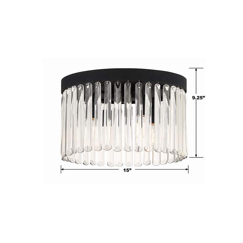 Image 6 Emory 15"W Black Forged Clear Crystal 4-Light Ceiling Mount more views