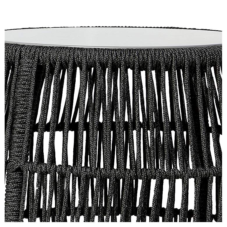 Image 3 Emory 19" Wide Charcoal Rope Round Garden Stool/End Table more views