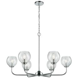 Emory 35&quot; Wide 6-Light Chandelier - Polished Chrome