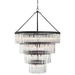Emory 40&quot; Wide Black Forged 22-Light 4-Tier Chandelier