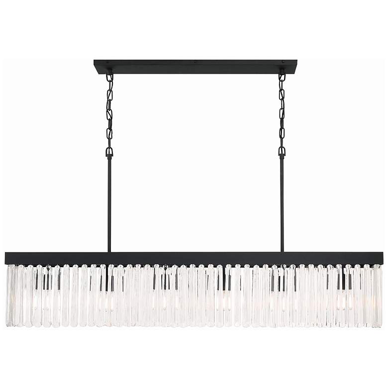 Image 3 Emory 49"W Black Crystal 6-Light Forged Island Chandelier