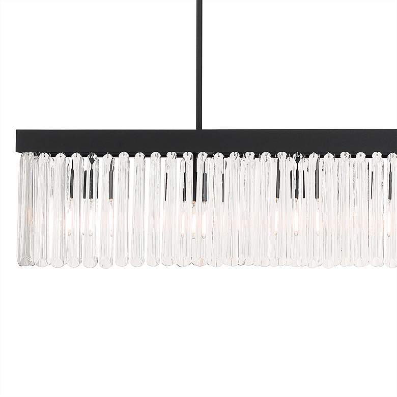 Image 4 Emory 49 inchW Black Crystal 6-Light Forged Island Chandelier more views