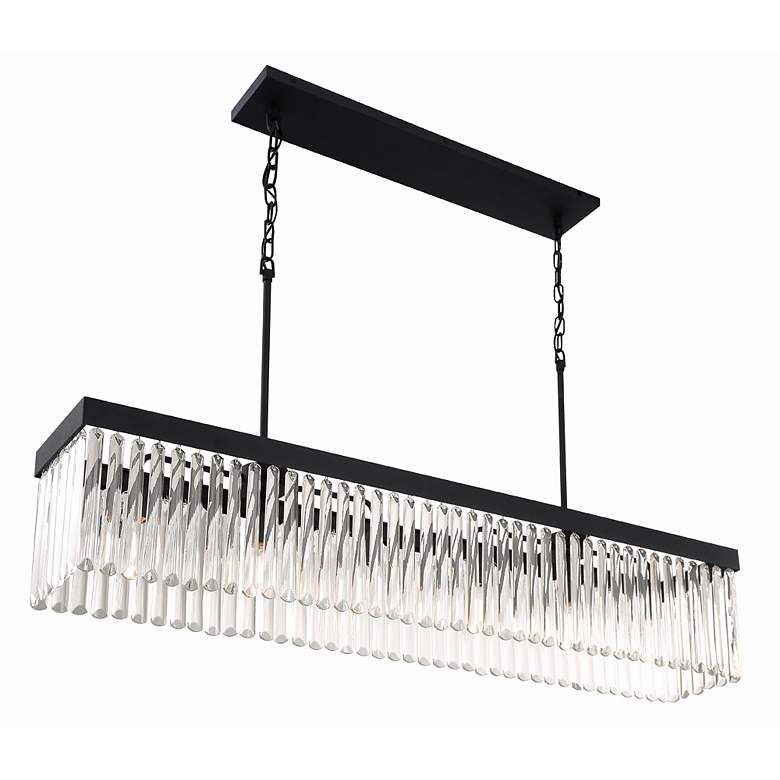 Image 4 Emory 49"W Black Crystal 6-Light Forged Island Chandelier more views