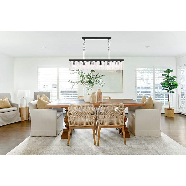 Image 7 Emory 49"W Black Crystal 6-Light Forged Island Chandelier more views