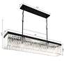 Emory 49"W Black Crystal 6-Light Forged Island Chandelier in scene