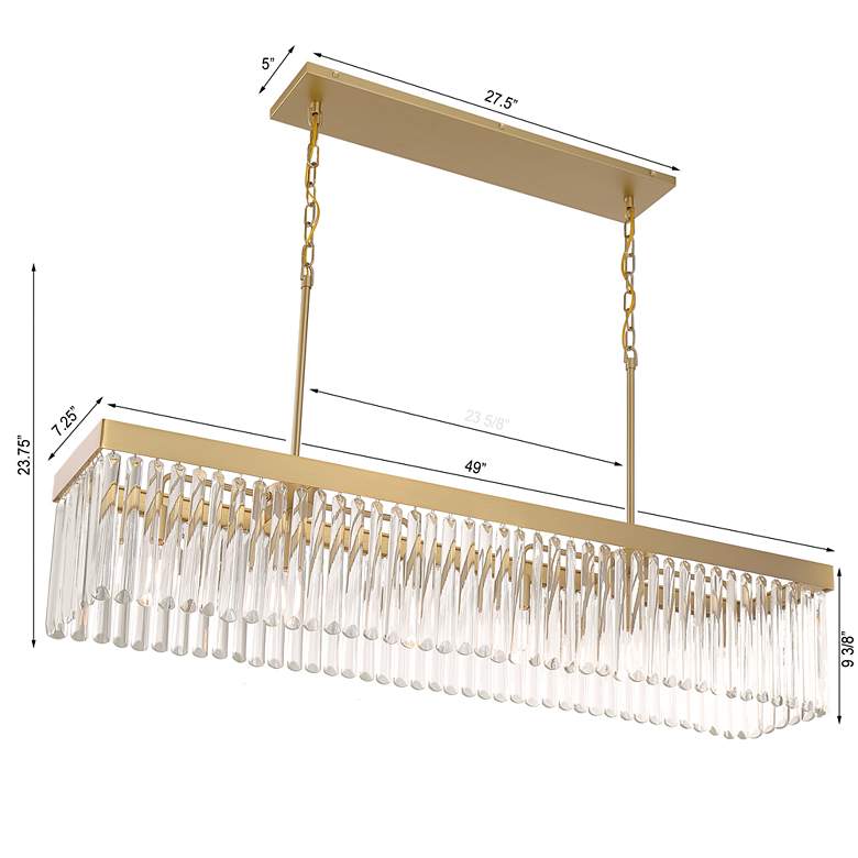 Image 7 Emory 6 Light Modern Gold Linear Chandelier more views