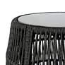 Emory Indoor Outdoor Garden Stool End Table in Charcoal Rope and Grey Stone