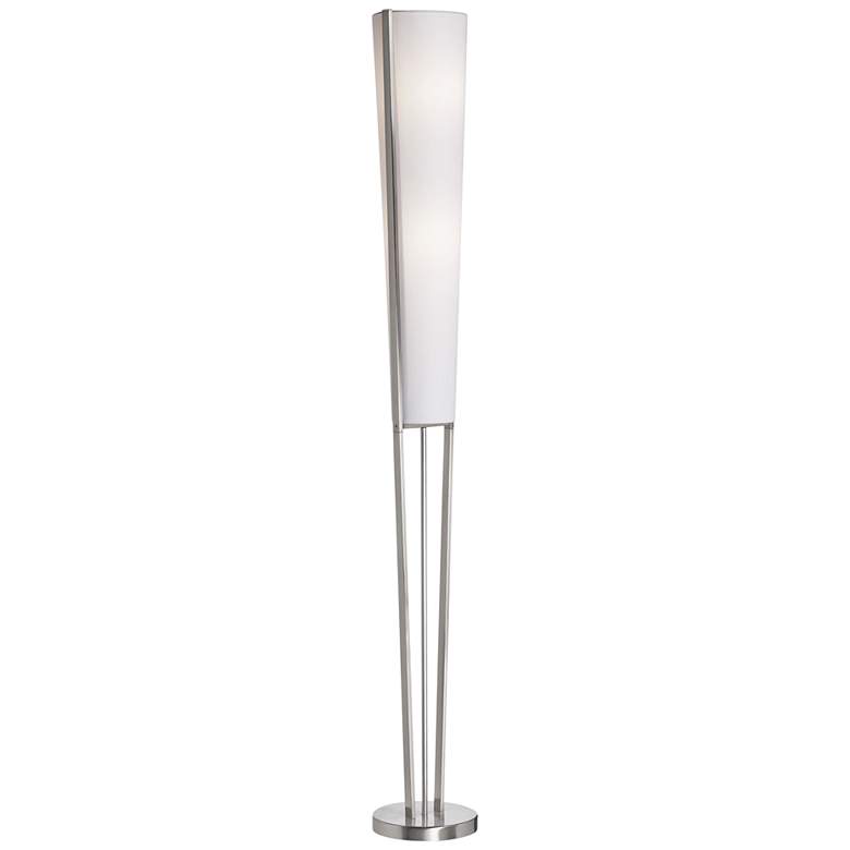 Image 1 Emotions 61" High Satin Chrome 2-Light Modern Cone Floor Lamp