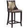 Emperor 41 in. Bronze and Walnut Beech Wood Bar Stool