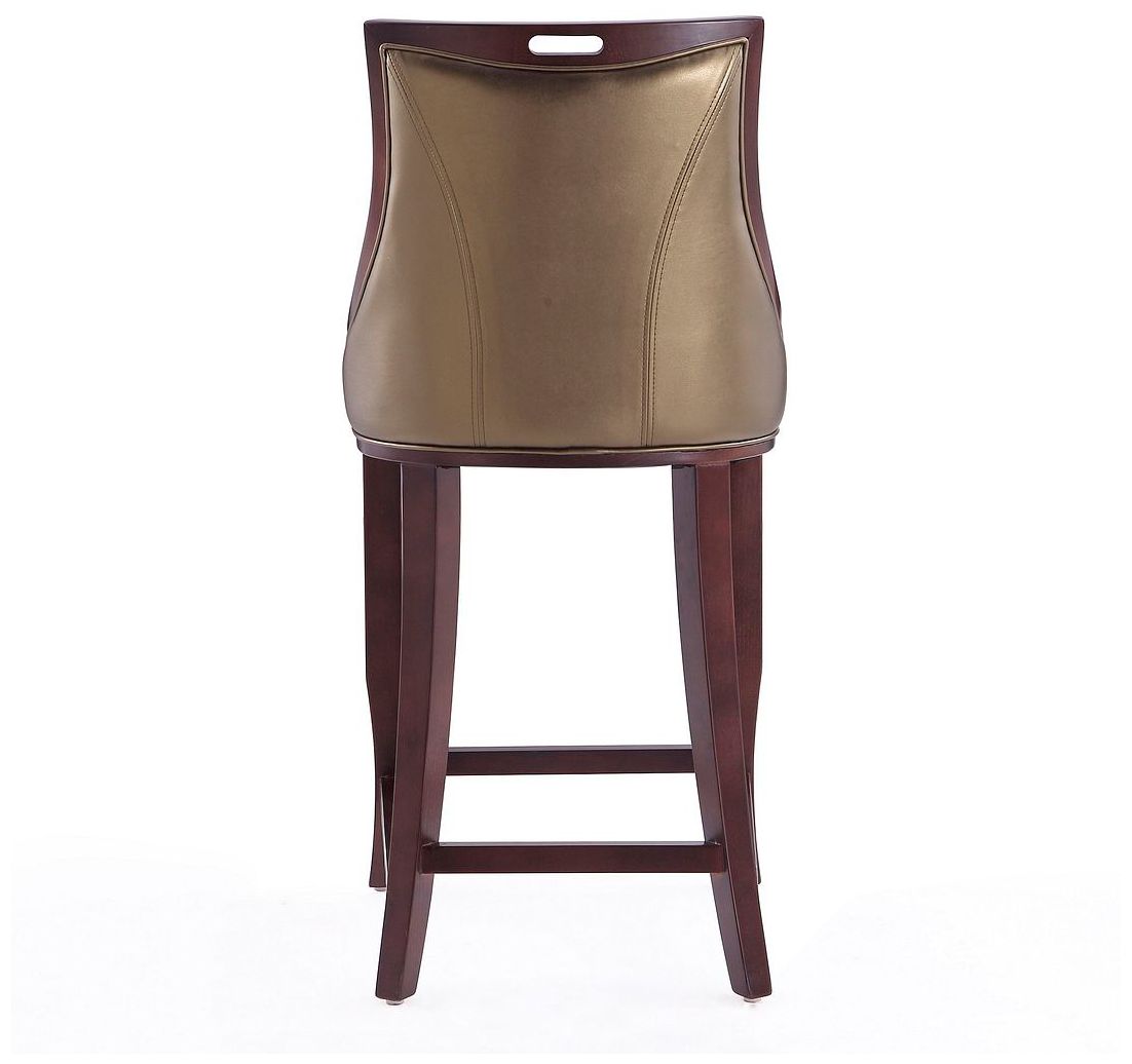 Image 7 Emperor 41 in. Bronze and Walnut Beech Wood Bar Stool more views