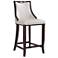 Emperor 41 in. Pearl White and Walnut Beech Wood Bar Stool