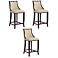 Emperor Bar Stool in Cream and Walnut (Set of 3)