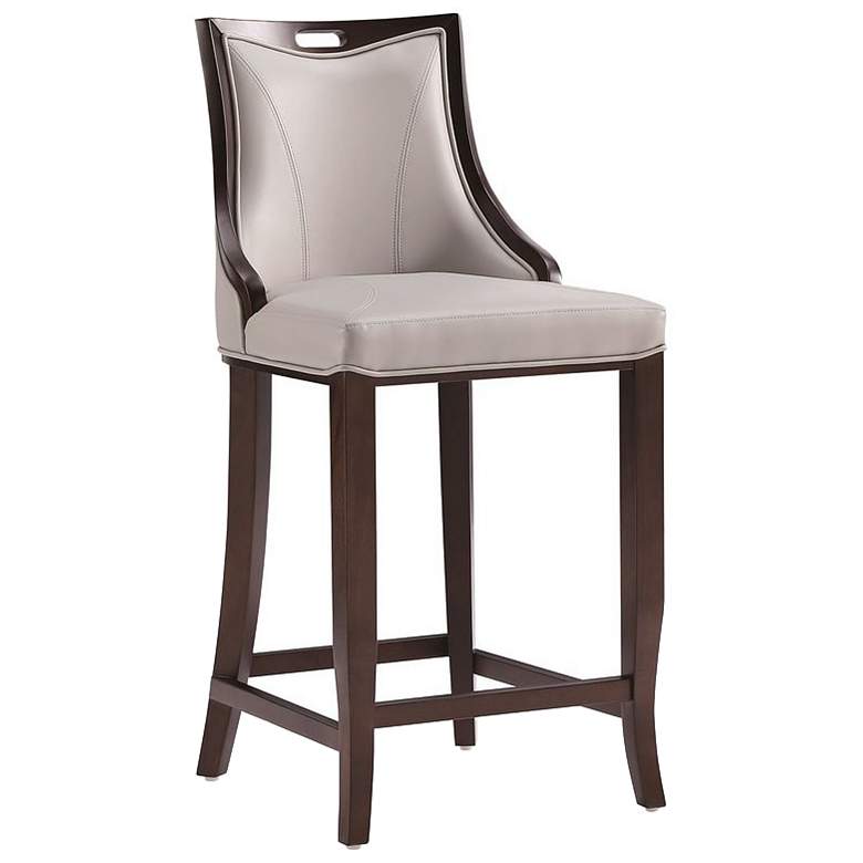 Image 1 Emperor Faux Leather Barstool in Light Grey