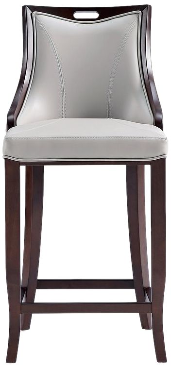 Image 4 Emperor Faux Leather Barstool in Light Grey more views