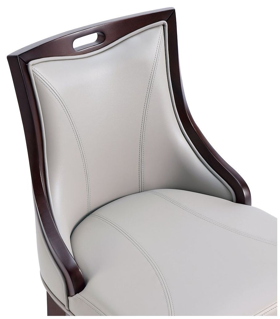 Emperor Faux Leather Barstool in Light Grey