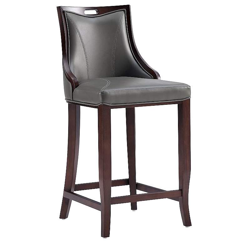 Image 1 Emperor Faux Leather Barstool in Pebble Grey