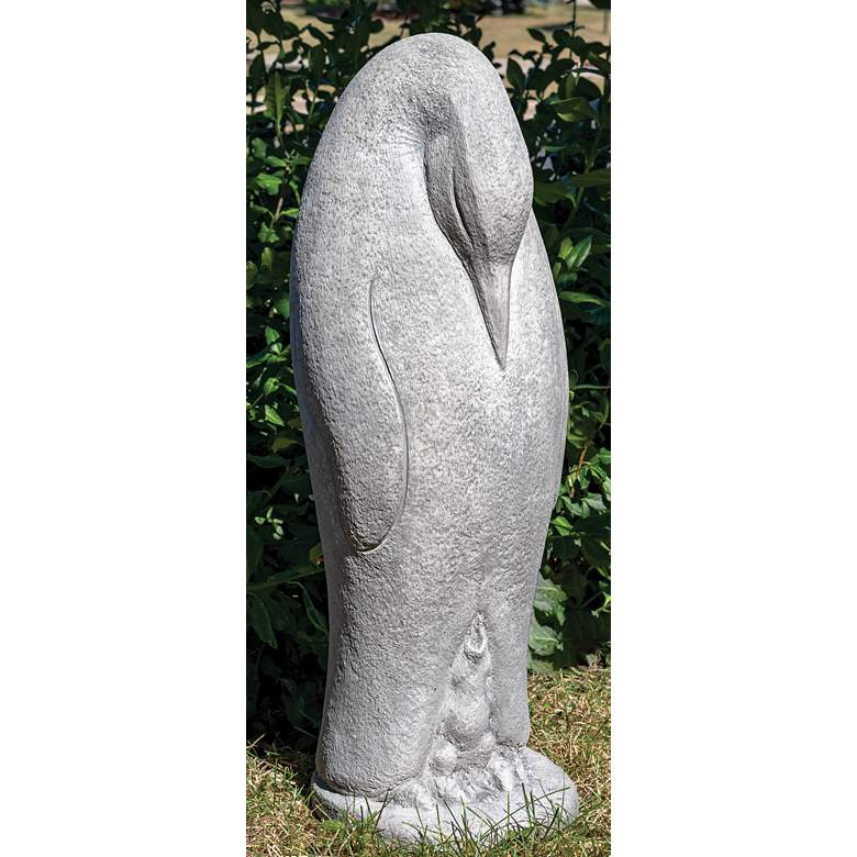 Image 3 Emperor Penguin 25 1/2 inch High Trevia Greystone Outdoor Statue more views