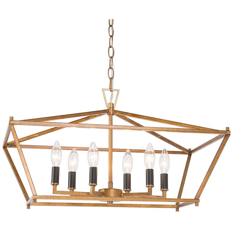 Image 2 Empher 23 1/2 inch Wide Gold Iron 6-Light Island Pendant Light