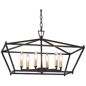 Image1 of Empher 6-Light Black Gold Island Chandelier