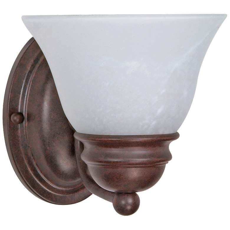 Image 1 Empire; 1 Light; 7 in.; Vanity with Alabaster Glass Bell Shades