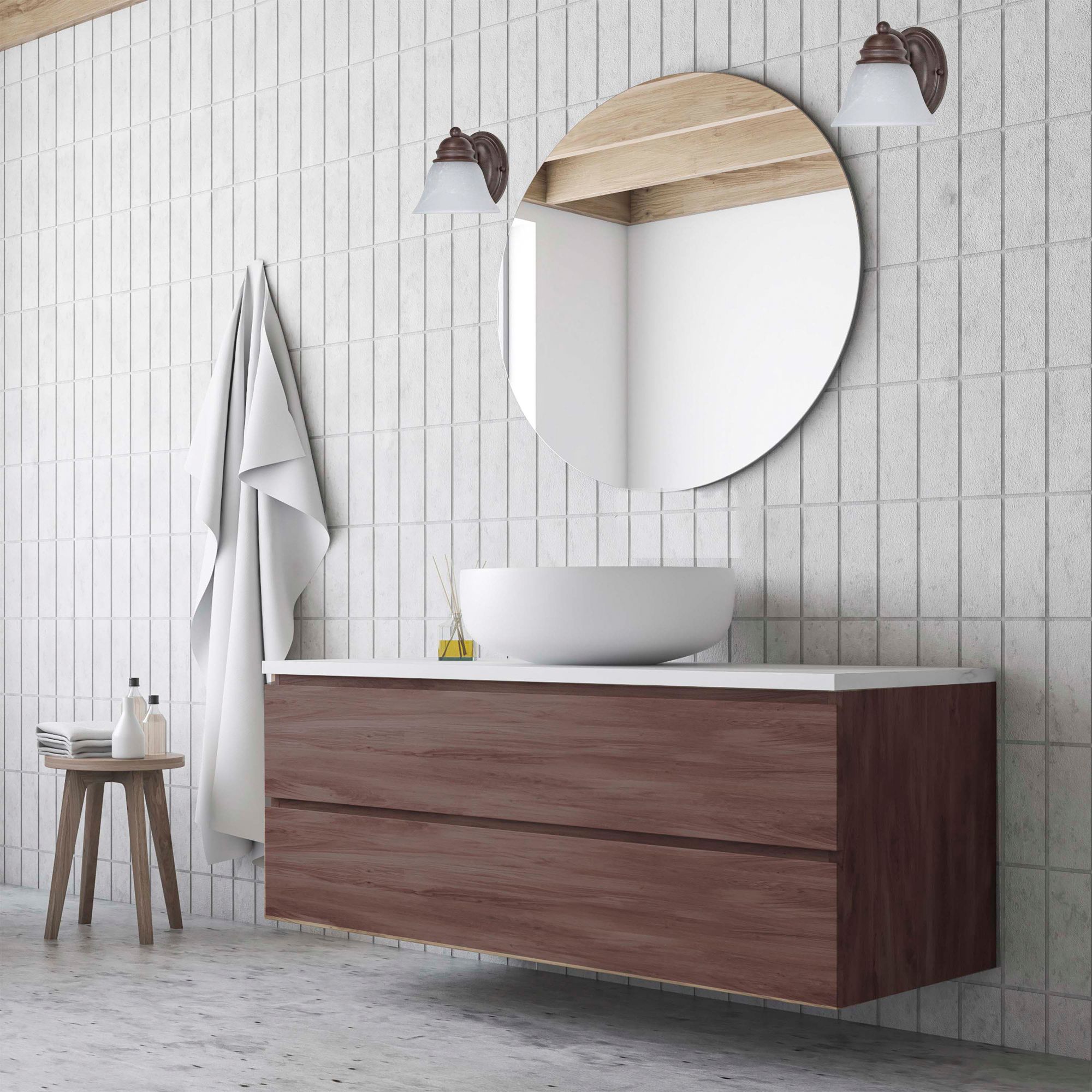 Image 2 Empire; 1 Light; 7 in.; Vanity with Alabaster Glass Bell Shades more views