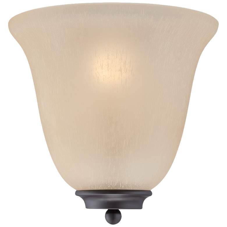 Image 1 Empire; 1 Light; Wall Sconce; Mahogany Bronze with Champagne Linen Glass