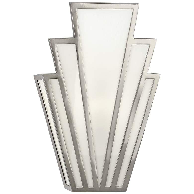 Image 1 Empire 11 inch Wall Sconce Antique Silver w/ White Glass Shade