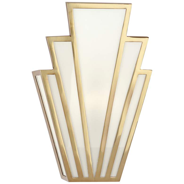 Image 1 Empire 11 inch Wall Sconce Modern Brass w/ White Glass Shade