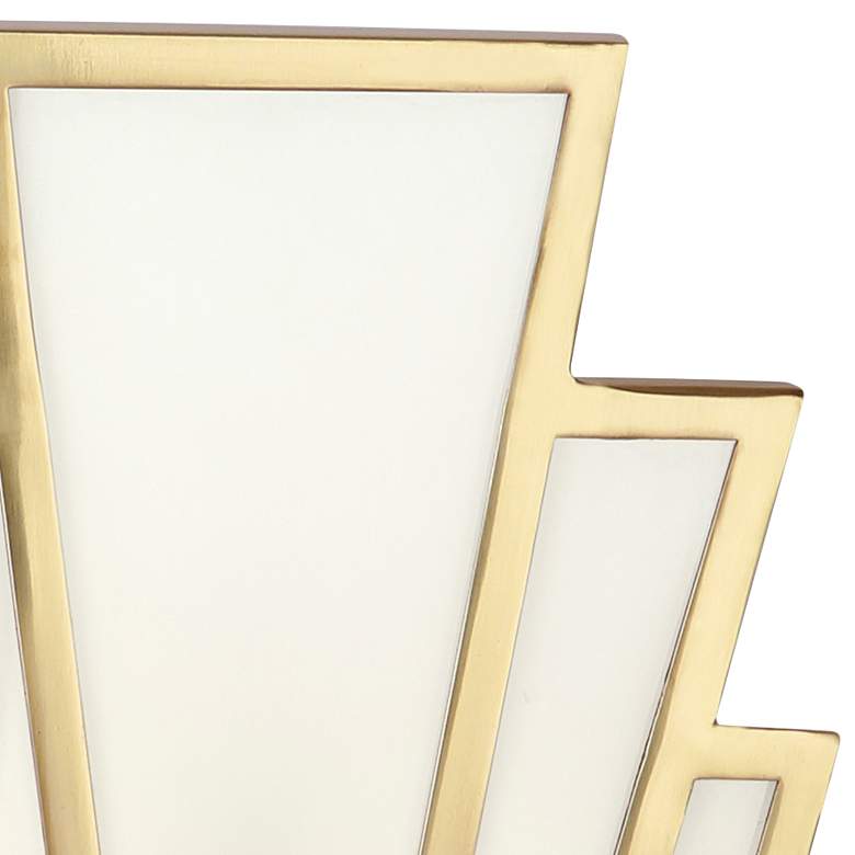 Image 2 Empire 11" Wall Sconce Modern Brass w/ White Glass Shade more views