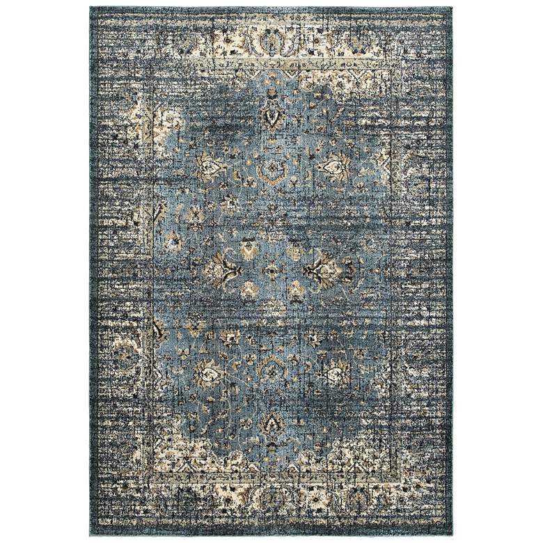Image 1 Empire 114L4 5'3"x7'6" Blue and Ivory Area Rug